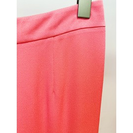 Autumn Watermelon Pink Work Pant Women Embellished Thin Looking Cool Wide Leg Pants
