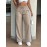 Daily Contrast Color Drawstring Wide Leg Bottoms Women Clothing Autumn Winter
